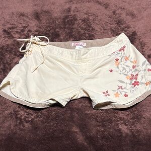 Lost Cream Floral Pattern Board Shorts